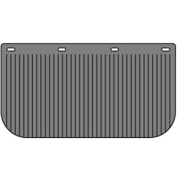 Anti Spray Ribbed Mudflap - 24" Wide x 13" High - Black / With Custom Logo